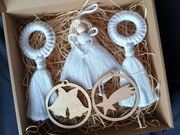 Aniołek świąteczny anioł zawieszki ozdoby na choinkę święta prezent makrama