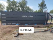 Brama przesuwna panelowa 6mx1,72m SUPREME,ocynk ogniowy+RAL, 4m, 5m