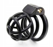 Lekki mały czarny pas cnoty chastity cock cage klatka na penisa 4 oringi