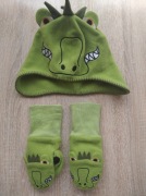 Zestaw czapka i rękawiczki H&M r.104/110/116 smok 