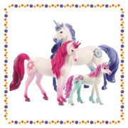 Bayala Jednorożce: Ogier i Klacz Mandala + Źrebię Rajana (Schleich)