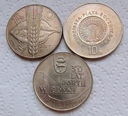 Zestaw 3 monet okolicznościowych PRL (1969-1974).