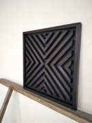 Obraz mozaika dekoracja przestrzenna z drewna 50 x 50 cm czarny dostępny