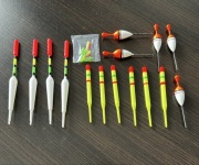 Zestaw uniwersalnych spławików wędkarskich - 15 sztuk + akcesoria