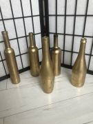 Butelka wazon malowana na złoto, styl vintage, szkło, dekoracja