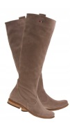 NOWE Kozaki SKÓRZANE cappuccino beż zamsz 300B LaFEMME r.38