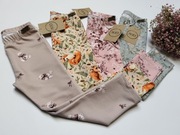 Nowe legginsy handmade bawełniane kwiaty misie liski króliki zwierzątka