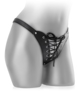 SKÓRZANE STRINGI EROTYCZNE MAJTKI ZE SZNURECZKIEM