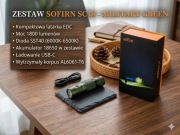Latarka Sofirn SC18 – 1800 lm | Kompletny Zestaw | Military Green