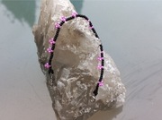 Boho - minimalizm, różowo-czarna bransoletka ze szklanych koralików 