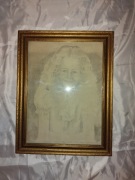 Obraz w ramie 38x49 cm – szkic portretu, styl vintage