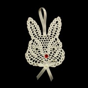Zawieszka ozdoba szydełkowa zajączek 9x11cm biała (Z222)(2)