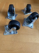 Kółka koła kółeczka fi 30 mm obrotowe płytka 4 SZT. czarne meblowe