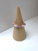 Pierścionek handmade z awenturynem różowym i kwarcem różowym