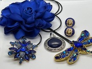 Granatowy zestaw mix biżuterii