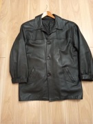 Czarna kurtka skórzana męska z odpinaną podpinką Rozmiar XL 