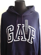 GAP granatowa bluza kangurka z kapturem logo XL