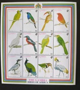 !!! GAMBIA PTAKI - PIĘKNA SERIA W ARKUSZU CZYSTE**!!! 