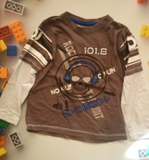 Szarobrązowa koszulka bluzka czacha muzyka 5-6 lat rozm 116