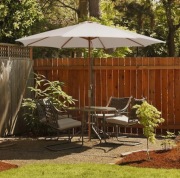 Drewniany parasol stołowy z 8 żebrami bambusowymi 300x300x262cm NOWE 