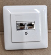 Telegarten gniazdo podtynkowe 2 x RJ45 Cat.5 ecru