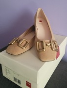 Högl Women's Ballet Flats baleriny z ozdobną klamrą 36-37 toffee