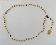 Bursztyn bałtycki różaniec srebro 925