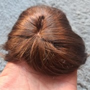 Topper z włosów ludzkich 100% z grzywką RUWISS  35cm 45g Średni Brąz