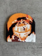 Czapka zimowa beanie z motywem twarzy psa smile dog pixel art horror y2k