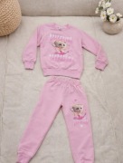 Różowy komplet dresowy balerina cappuccina  dla dziewczynki rozmiar 122/128