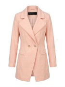 Płaszcz damski elegancki pudrowy róż XS Polski producent