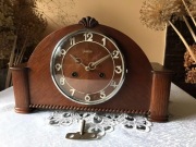 Zegar komodowy JUNGHANS 1935 jasny dąb art deco loft