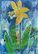 "Narcyz" akryl na papierze