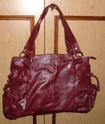 Torebka damska duża, klasyczna, prostokątna, bordowa