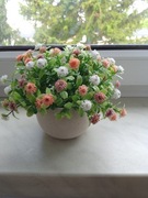 Kwiaty sztuczne w doniczce dekoracja 