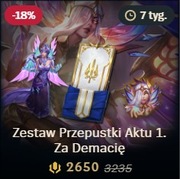 League of Legends – Zestaw Przepustki Aktu 1. Za Demacię (2650 RP) LOL