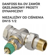 Zawór termostatyczny Danfoss RA-DV prosty DN15 - 1/2".  Nr: 013G7724