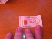 Bilet jednorazowy 0,20zł MPK Łódź logo skasowany lokalny