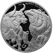 Srebrna moneta bulionowa Bull&Bear 1 oz 1 uncja srebra 999,9. Czytaj opis