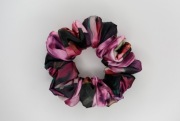 gumka do włosów scrunchie MIDI satynowa frotka w kwiaty kolorowa