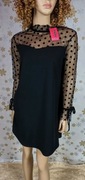 Nowa sukienka czarna w kropki Miego XL/XXL – długi rękaw