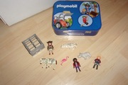 playmobil figurki zwierząt zebra tygrys nosorożec zebra Safari puszka