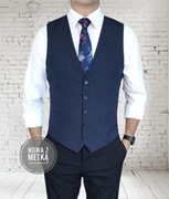 Kamizelka garniturowa M Granatowa w kratke Nowa Burton Menswear London 