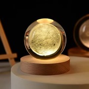 Kryształowa kula lampka 3D księżyc