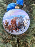 Bańka szklana duża 12 cm ręcznie malowana koniec 