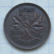 01322 Kanada 1 cent 1938 ładna 