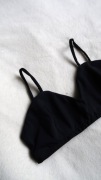 czarny top S cienkie ramiączka sportowy bikini strój kąpielowy pole dance