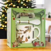 KUBEK ŚWIĄTECZNY - zestaw w pudełku z zaparzaczem i łyżeczką 400 ml 