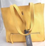 Skórzana torebka Wojewodzic shopper żółta 