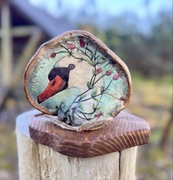 Decoupage na hubie - „łabędź”